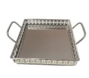 Ver imagem 3 de Bandeja Decorativa Prateada Espelhada Luxo Espressione 24cm Bandeja Prateada, Bandeja Elegante Prate