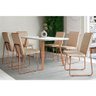 Sala de Jantar Completa Ariel Maior 1601 Tampo Madeirado C- Vidro 160x80cm e 6 Cadeiras Lira Rose- - 1