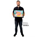 Ver imagem 2 de Quadro Decorativo Arco Iris em Moldura Caixa Tacolado Moldura Caixa 3cm Madeira com Vidro 30 X 40cm
