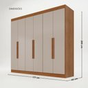 Ver imagem 2 de Guarda Roupa Casal Crsal 6 Portas de Bater 2 Gavetas MDP Cinamomo-Off White Multimóveis
