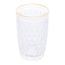 Ver imagem 3 de Copo Alto Vidro com Fio de Ouro Bico de Abacaxi 330ml