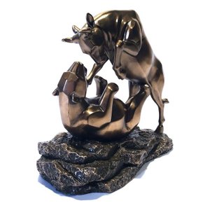 Estatueta Touro Urso Metáfora de Wall Street Veronese 77493