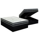 Ver imagem 1 de Cama Box Baú Queen: Colchão Molas Bonnel Orthoflex Venezia + Base CRC Courano Black(158x198)