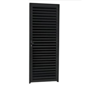 Porta de Alumínio Preto Veneziana Fit Direita - 210x60