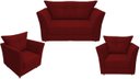 Ver imagem 1 de Kit Namoradeira + 2 Poltronas Decorativa Isis Suede Marsala Pés Madeira Ms Decor