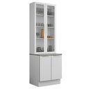Ver imagem 4 de Kit Balcão + Cristaleira 70cm Branco Veludo Lux Madesa 01