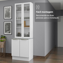 Ver mais imagens de Kit Balcão + Cristaleira 70cm Branco Veludo Lux Madesa 01