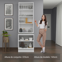 Ver imagem 6 de Kit Balcão + Cristaleira 70cm Branco Veludo Lux Madesa 01