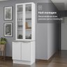 Kit Balcão + Cristaleira 70cm Branco Veludo Lux Madesa 01 - 6