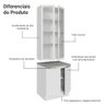Kit Balcão + Cristaleira 70cm Branco Veludo Lux Madesa 01 - 7