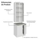 Ver imagem 7 de Kit Balcão + Cristaleira 70cm Branco Veludo Lux Madesa 01