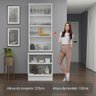 Kit Balcão + Cristaleira 70cm Branco Veludo Lux Madesa 01 - 5