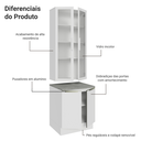 Ver imagem 7 de Kit Balcão + Cristaleira 70cm Branco Veludo Lux Madesa 01