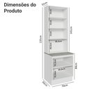 Ver mais imagens de Kit Balcão + Cristaleira 70cm Branco Veludo Lux Madesa 01