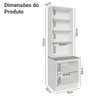 Kit Balcão + Cristaleira 70cm Branco Veludo Lux Madesa 01 - 8