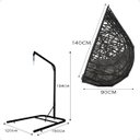 Ver imagem 2 de Balanço Suspenso Ninho Gota com Suporte Mola e Mosquetão Almofada Impermeável Gourmet Área Externa:a