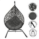 Ver imagem 3 de Balanço Suspenso Ninho Gota com Suporte Mola e Mosquetão Almofada Impermeável Gourmet Área Externa:a