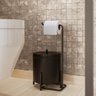 Suporte Papel Higiênico Com Lixeira De Banheiro Level Preto - 4