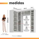 Ver imagem 3 de Guarda Roupas Modulado Closet de Canto Quarto Completo 7 Portas Espaço Cama Solteiro 0,88m Madrid