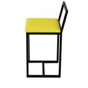 Ver imagem 4 de Kit 4 Banqueta Baixa Para Cozinha Preta Industrial Assento Estofado