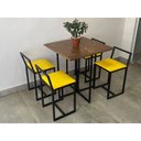 Ver imagem 5 de Kit 4 Banqueta Baixa Para Cozinha Preta Industrial Assento Estofado