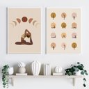 Ver imagem 2 de Kit 2 Quadros Decorativos Yoga- Posições 24x18cm - com Vidro:madeira Branca