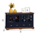 Ver imagem 5 de Balcão Buffet 4 Portas 2 Gav. Prateleiras em Vidro Manchester 2041 Linz Móveis - Azul Petróleo/imbui