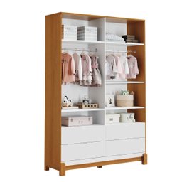 Guarda-roupa Lotus 4 Portas 4 Gavetas Branco/savana Reller - 2