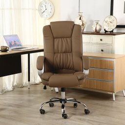 Cadeira Presidente Giratória Almofadada para Escritório Marrom Escuro / Chocolate - Lms-Be-8-661-1 - 2