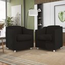 Ver imagem 2 de Kit 04 Cadeira Poltrona Tilla Recepção Hospital Suede:preto