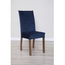 Ver imagem 3 de Kit Capa de Cadeira 4 Peças Suede Veludo Sala de Jantar Protege o Estofado Renova o Visual Azul Mari