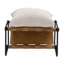 Ver imagem 5 de Puff Decorativo Turim Base Aço Preto Recouro Camel Linho Off White - Nexta