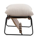 Ver imagem 6 de Puff Decorativo Turim Base Aço Preto Recouro Camel Linho Off White - Nexta