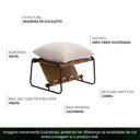 Ver imagem 3 de Puff Decorativo Turim Base Aço Preto Recouro Camel Linho Off White - Nexta