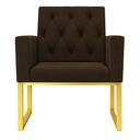 Ver imagem 7 de Kit 2 Poltronas Decorativas para Estúdio e Salão Base Metal Marrom