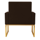 Ver imagem 5 de Kit 2 Poltronas Decorativas para Estúdio e Salão Base Metal Marrom