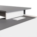 Ver imagem 7 de Mesa Diretor X com Armário Caixa de Tomadas e 3 Gavetas 200cm Tampo Cavado para Escritório Corporate
