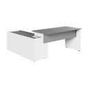Ver imagem 2 de Mesa Diretor X com Armário Caixa de Tomadas e 3 Gavetas 200cm Tampo Cavado para Escritório Corporate