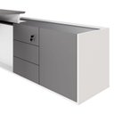 Ver imagem 6 de Mesa Diretor X com Armário Caixa de Tomadas e 3 Gavetas 200cm Tampo Cavado para Escritório Corporate