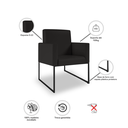 Ver imagem 5 de Kit 06 Poltronas Clínica Courino 3 Cores- Base Ferro Preto - Preto