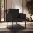 Ver imagem 4 de Kit 06 Poltronas Clínica Courino 3 Cores- Base Ferro Preto - Preto