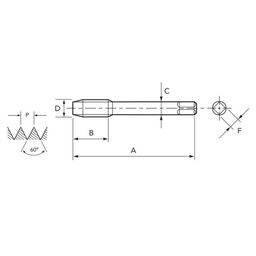 Macho para Máquina Hsse M10,0 X 1,5 Mt 260/3 - Din 376 - Osg - 2
