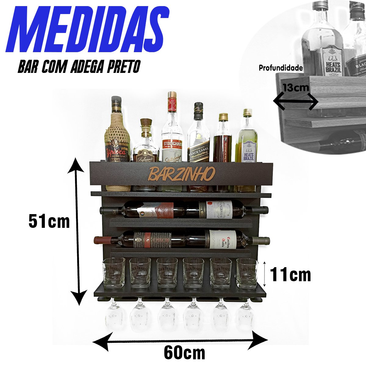 Adega de Parede E Barzinho Whisky Cachaça Boteco Terapia PR - 6