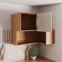 Ver imagem 5 de Armário Aéreo Canto Reto 1 Porta com Nicho Aroeira CabeCasa MadeiraOriginals