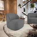Ver mais imagens de Poltrona Decorativa Living Kaya Orgânica Linho Cinza Escuro - Desk Design