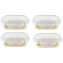 Ver imagem 1 de Kit 4 Potes Hermético Vidro Marmita Micro-ondas 1520ml