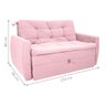 Sofá Cama 2 Lugares Bray Veludo Turkey Rosa - 2