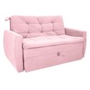 Ver imagem 4 de Sofá Cama 2 Lugares Bray Veludo Turkey Rosa