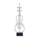 Ver imagem 1 de Escultura Metal Violino Dourado Pedestal Preto 67,5cm