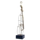 Ver imagem 2 de Escultura Metal Violino Dourado Pedestal Preto 67,5cm